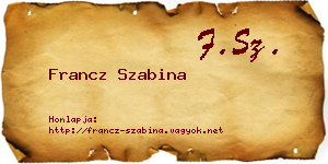 Francz Szabina névjegykártya