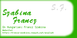 szabina francz business card